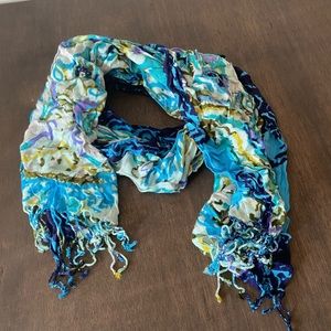 Multi color scarf with tassels